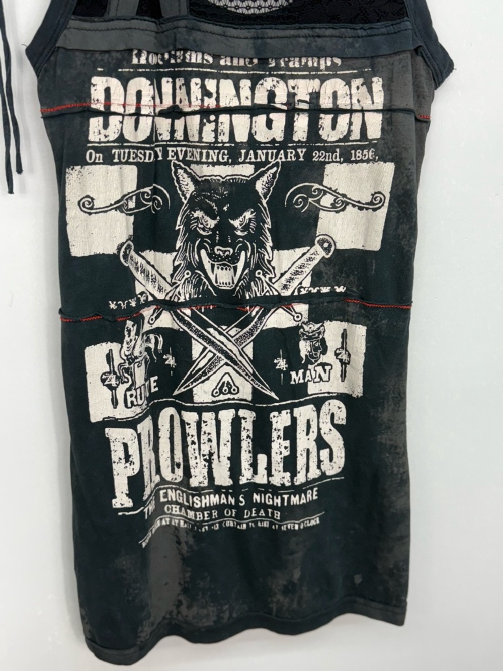 SALVAGE Sleeveless Black/Gray/White Graphic Lace up Tank Top Tunic Dress Sz S - Picture 8 of 14